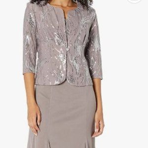 Alex Evening Dress, Size 12, Taupe